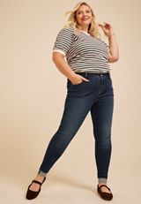 Plus Size m jeans by maurices™ Cool Comfort High Rise Cuffed Hem Jegging, C258, small