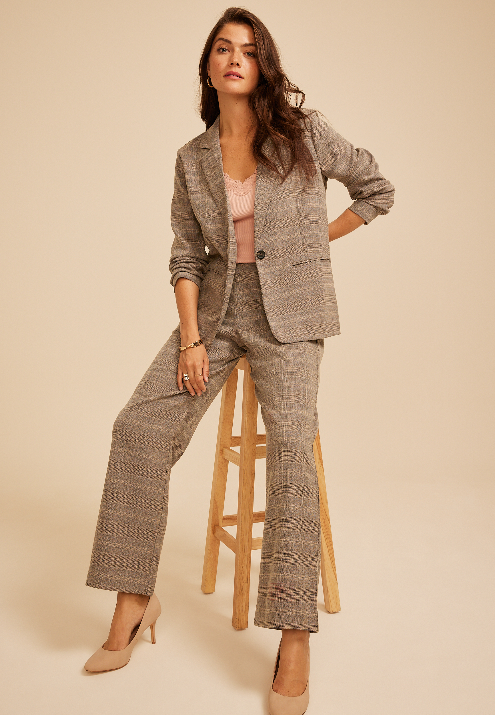Plaid Menswear Blazer, C3681, large