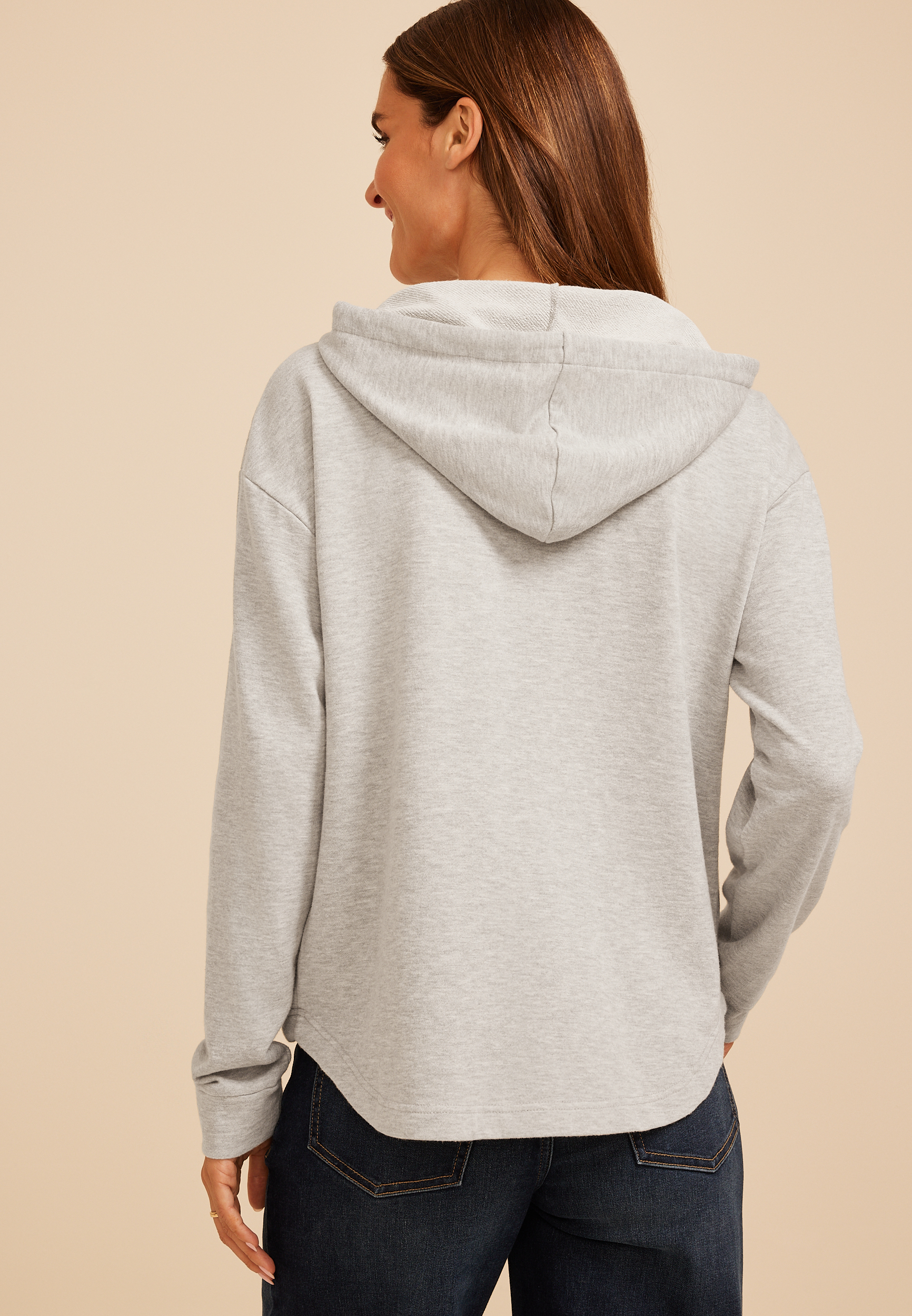 Lace Shoulder Hooded Shacket, C3348, large