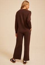Drop Needle Cloud Scuba Knit Crew Neck Sweatshirt, COFFEE BEAN, small