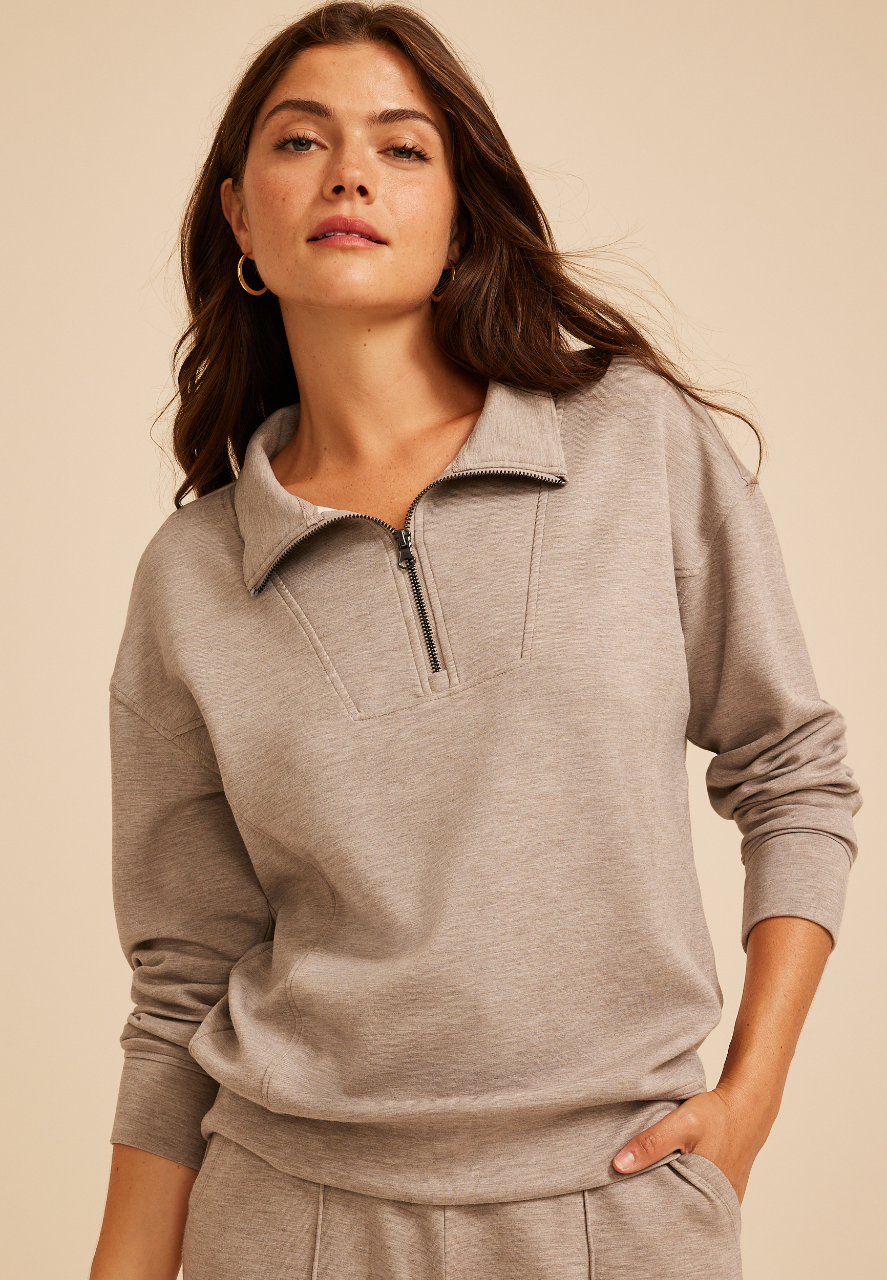 Cloud Scuba Knit Half Zip Sweatshirt, C7352, large