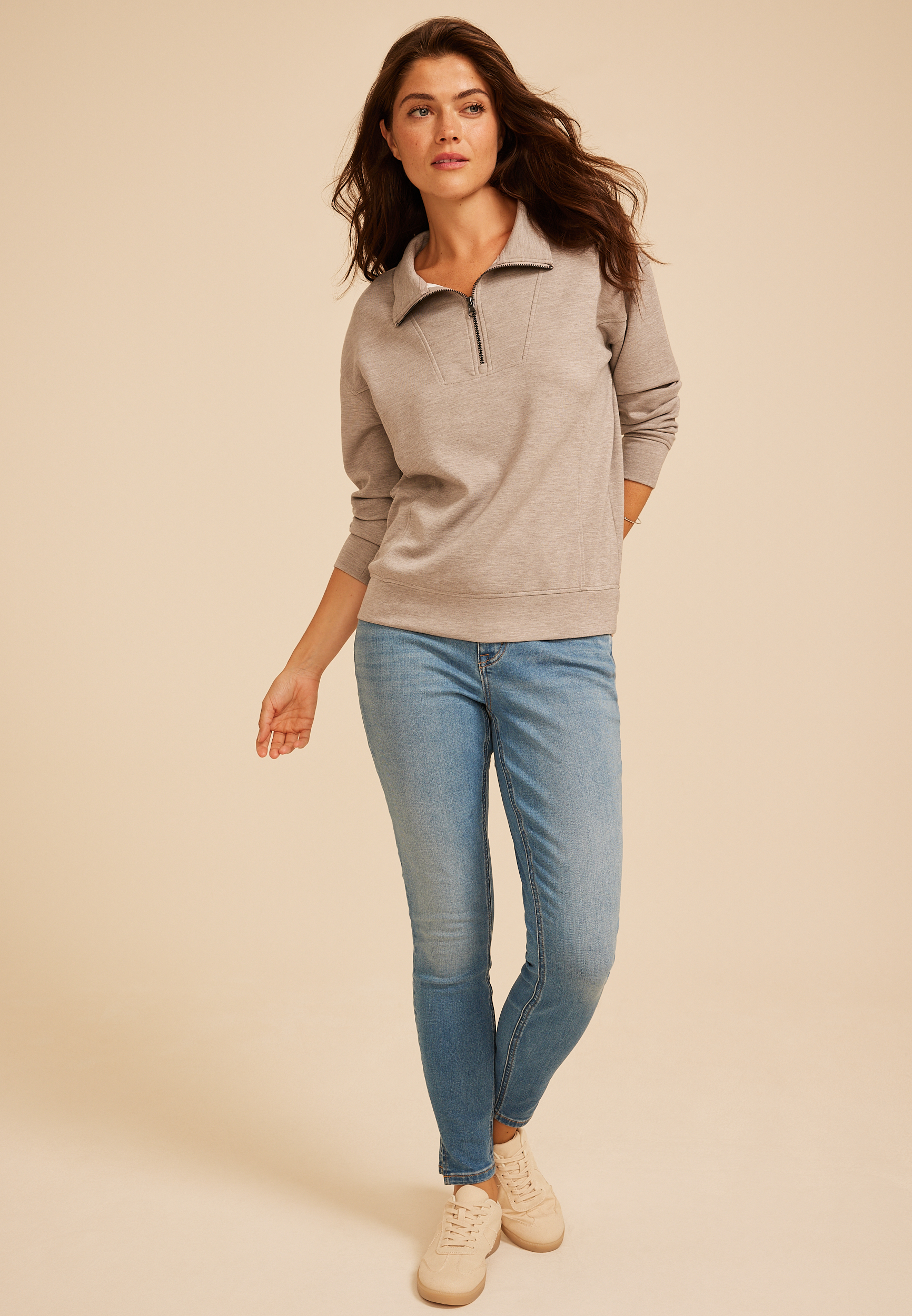 Cloud Scuba Knit Half Zip Sweatshirt, C7352, large