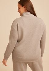 Plus Size Cloud Scuba Knit Half Zip Sweatshirt, C7352, small