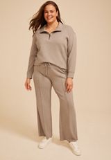 Plus Size Cloud Scuba Knit Half Zip Sweatshirt, C7352, small