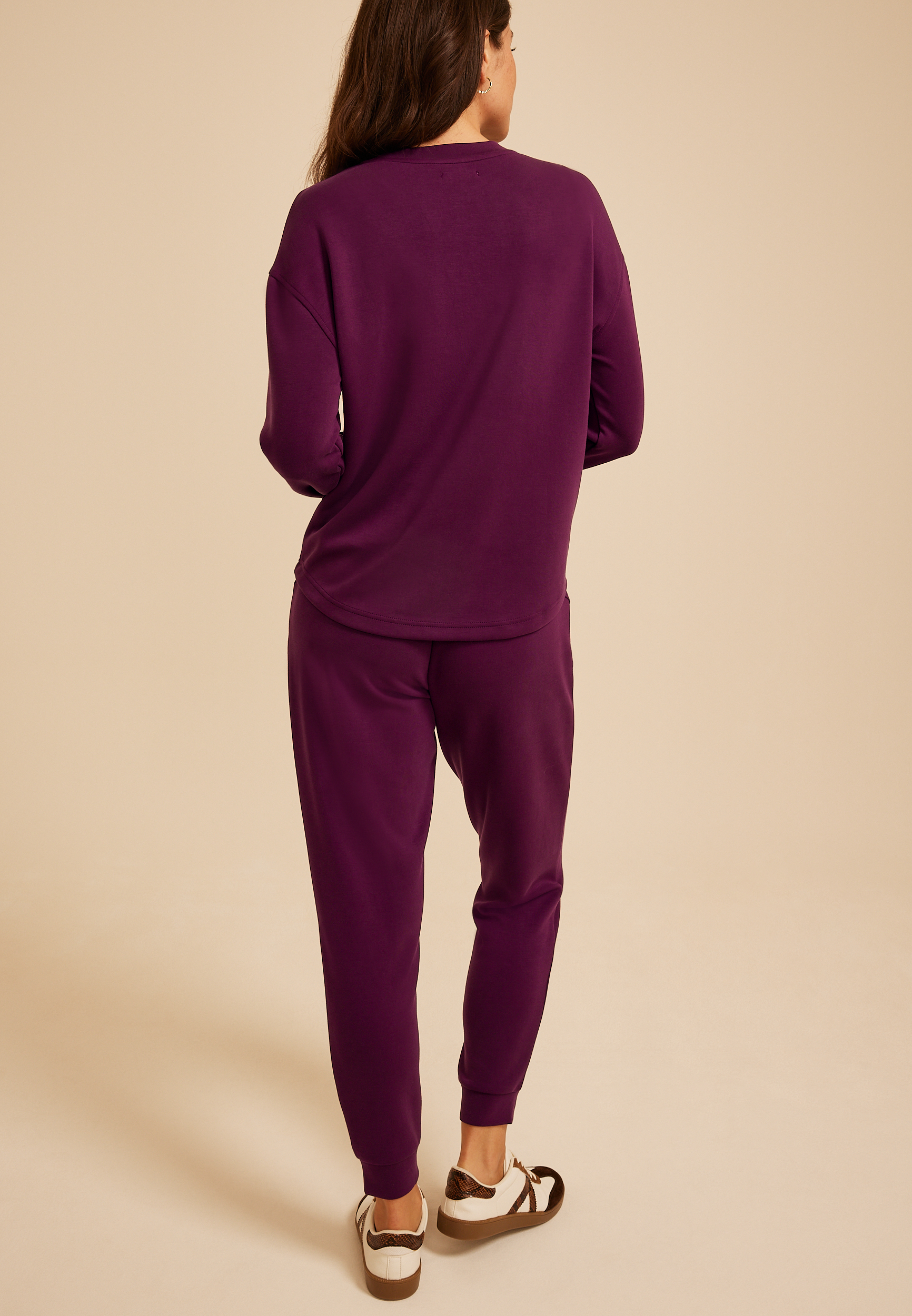 Cloud Scuba Knit Crew Neck Sweatshirt, POTENT PURPLE, large