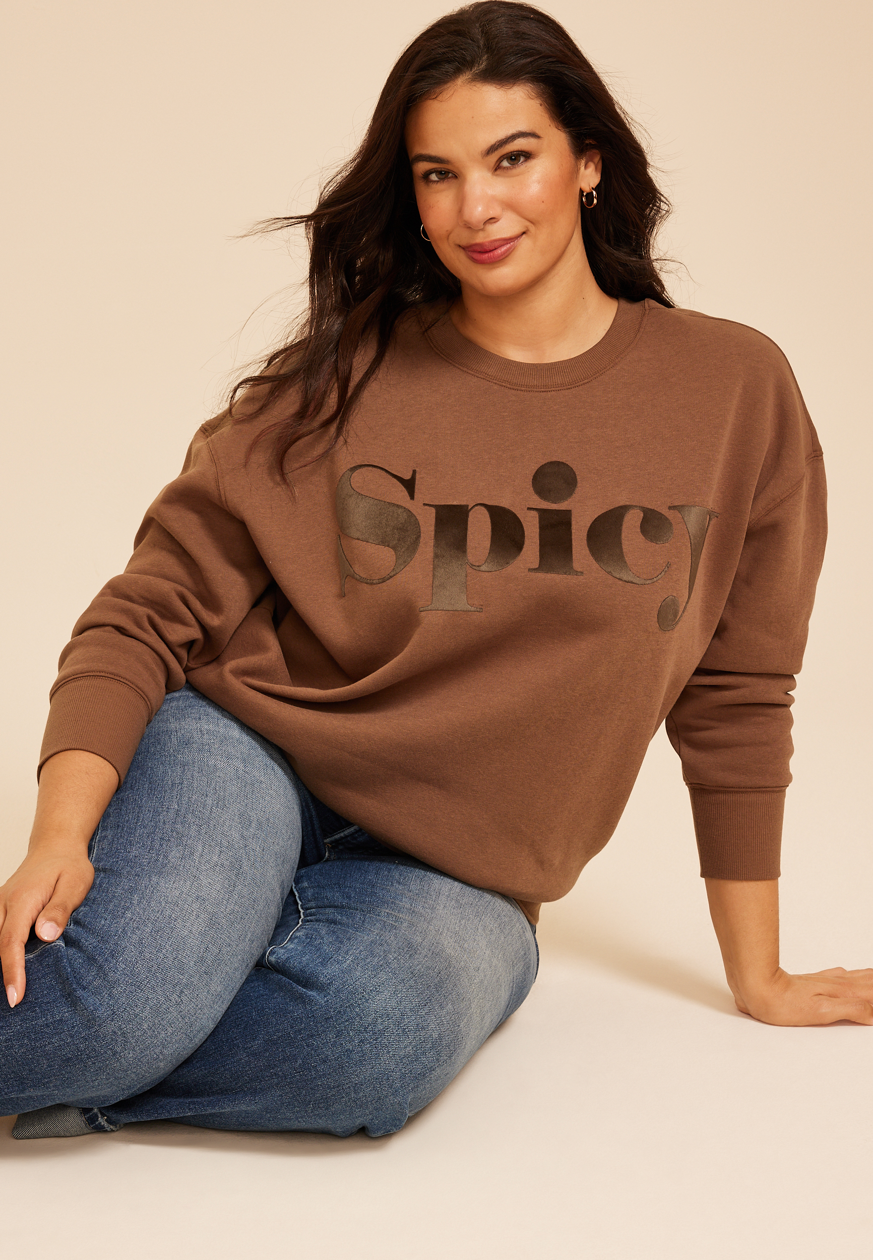 Plus Size Spicy Sweatshirt, C8764, large
