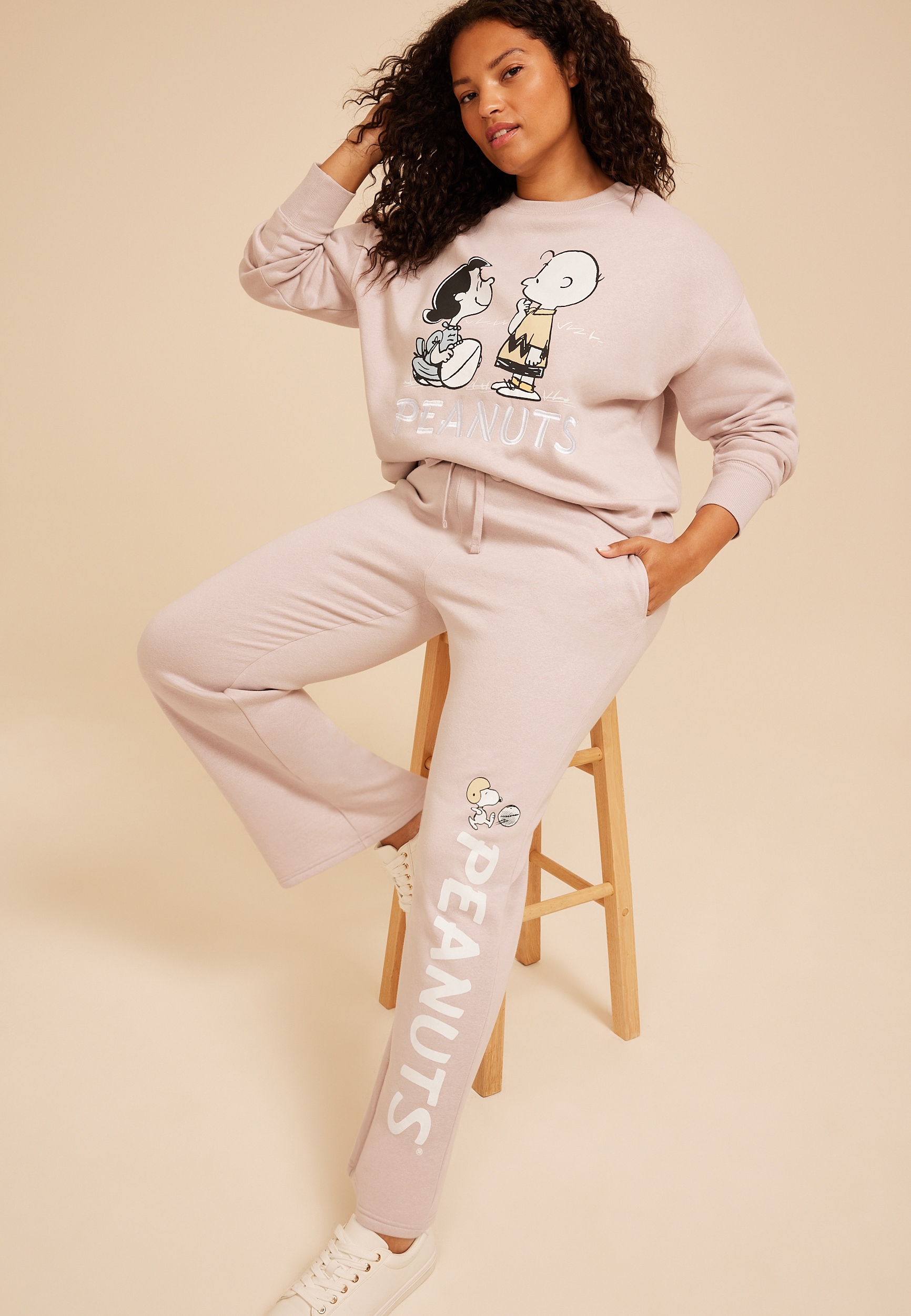 Plus Size Peanuts Snoopy Football Wide Leg Pant, C3591, large