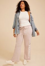 Plus Size Peanuts Snoopy Football Wide Leg Pant, C3591, small