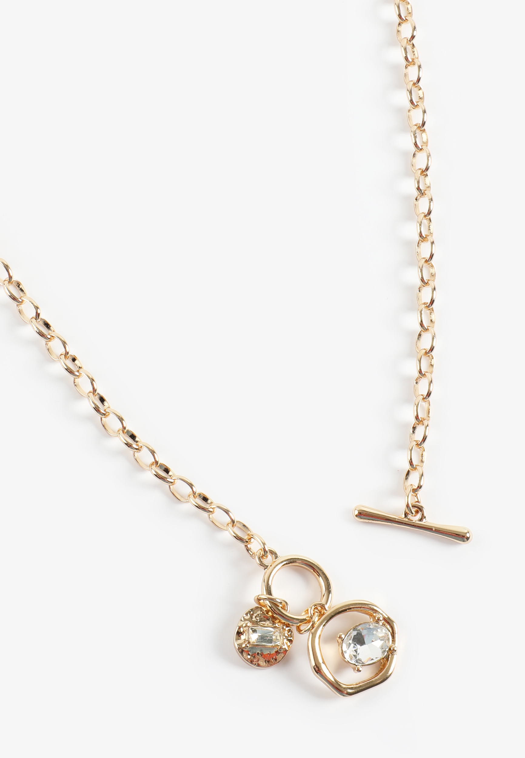 Gold Charm Toggle Necklace
