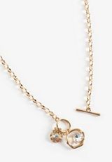 Gold Charm Toggle Necklace, C605, small