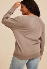 Plus Size Fall Icon Embroidered Graphic Sweatshirt, SATELITE, small