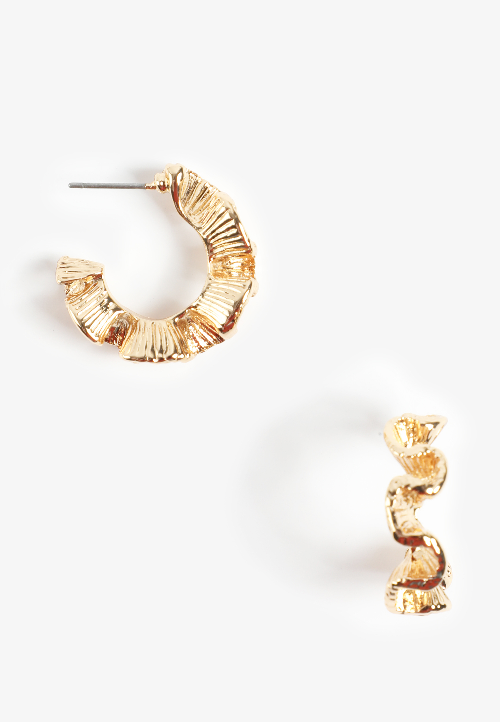 Gold Textured Hoop Earrings