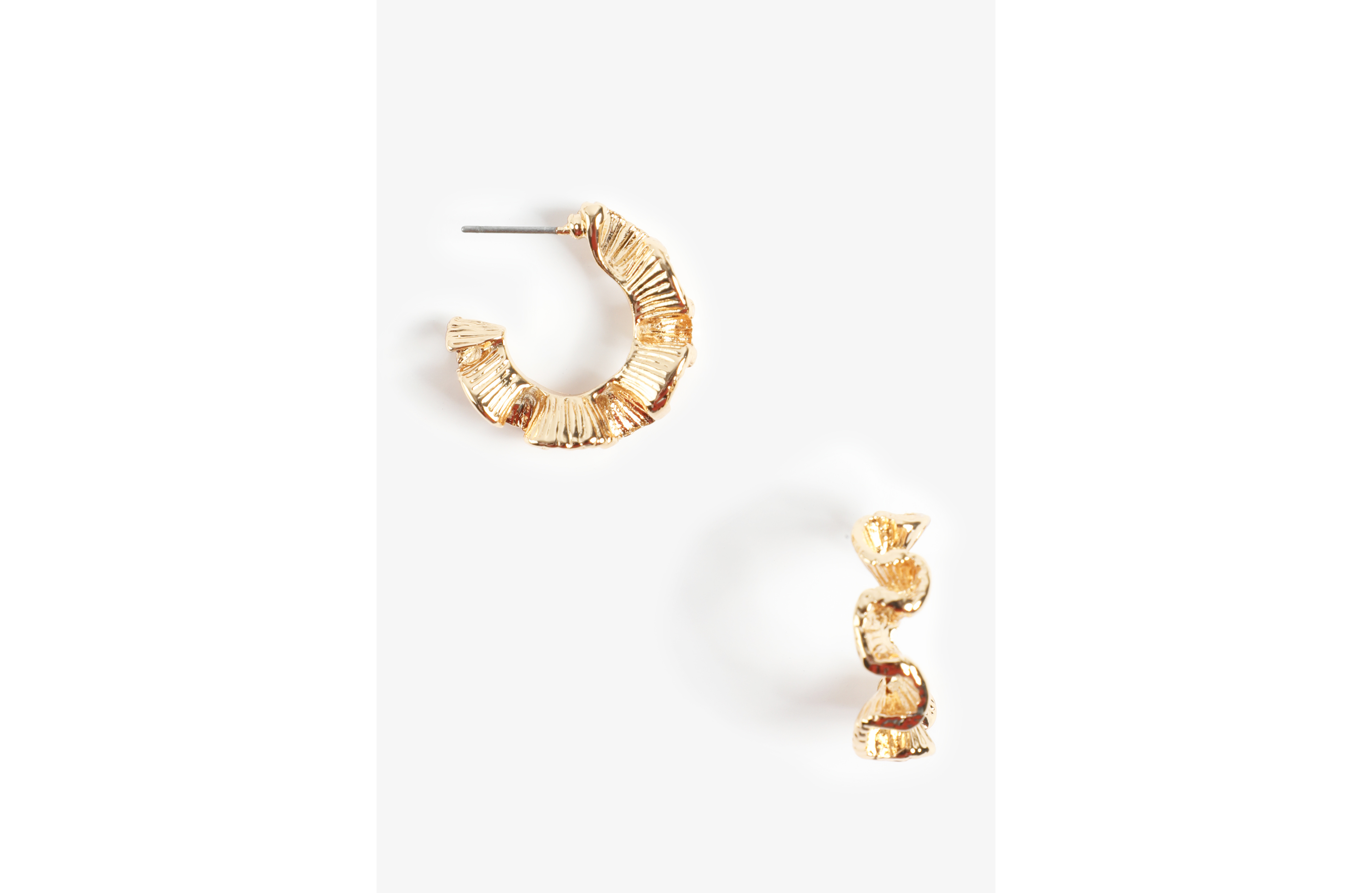 Gold Textured Hoop Earrings