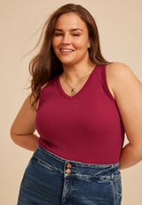 Plus Size 24/7 Highline V Neck Tank Top, C1676, small