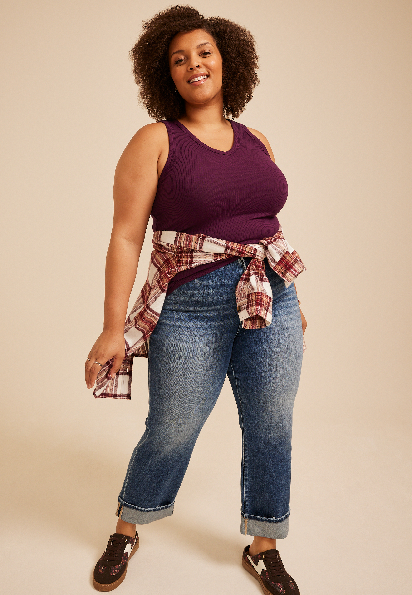 Maurices Plus Size Women's 24/7 Highline V Neck Tank Top