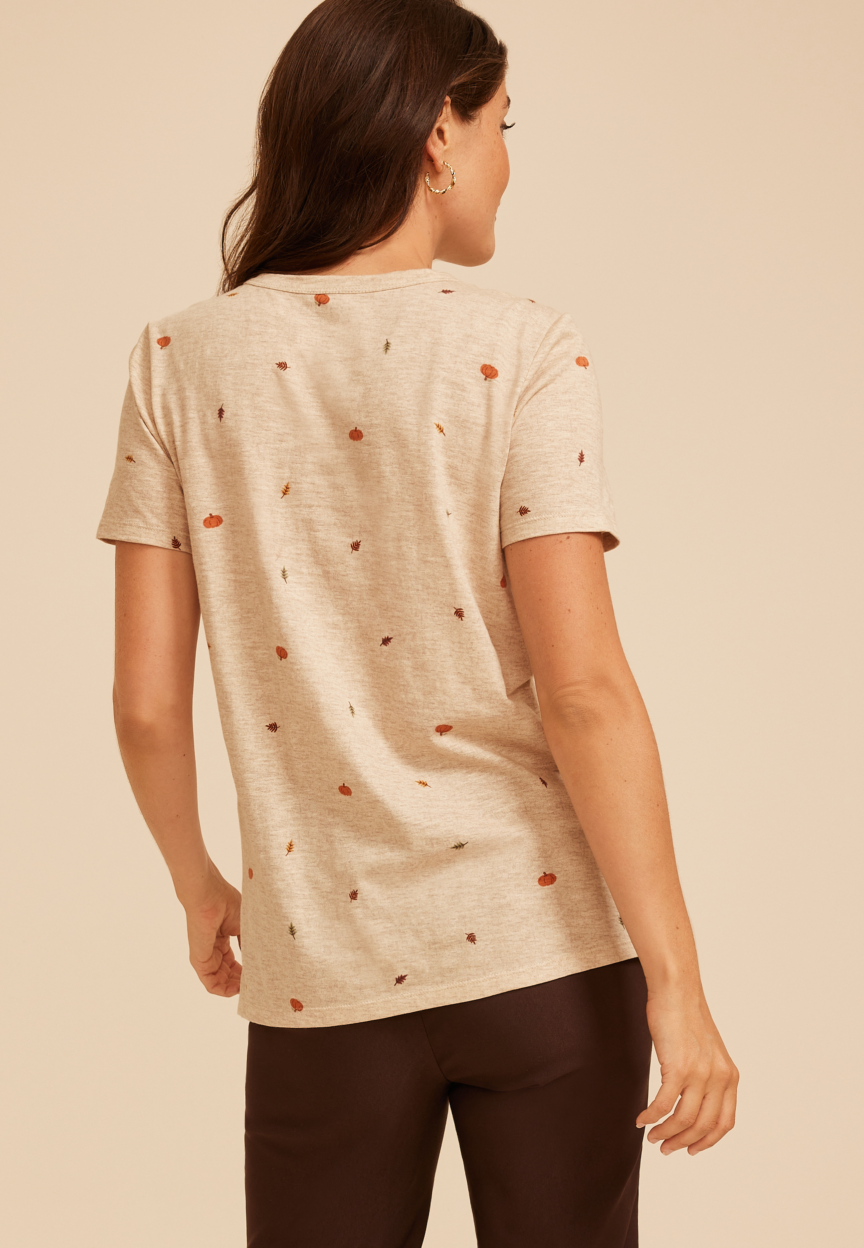 24/7 Dawson Pumpkin And Leaf Crew Neck Tee, C1008, large