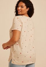 Plus Size 24/7 Dawson Pumpkin And Leaf Crew Neck Tee, C1008, small