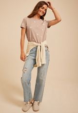 24/7 Dawson Ghost Embroidered Crew Neck Tee, C5222, small