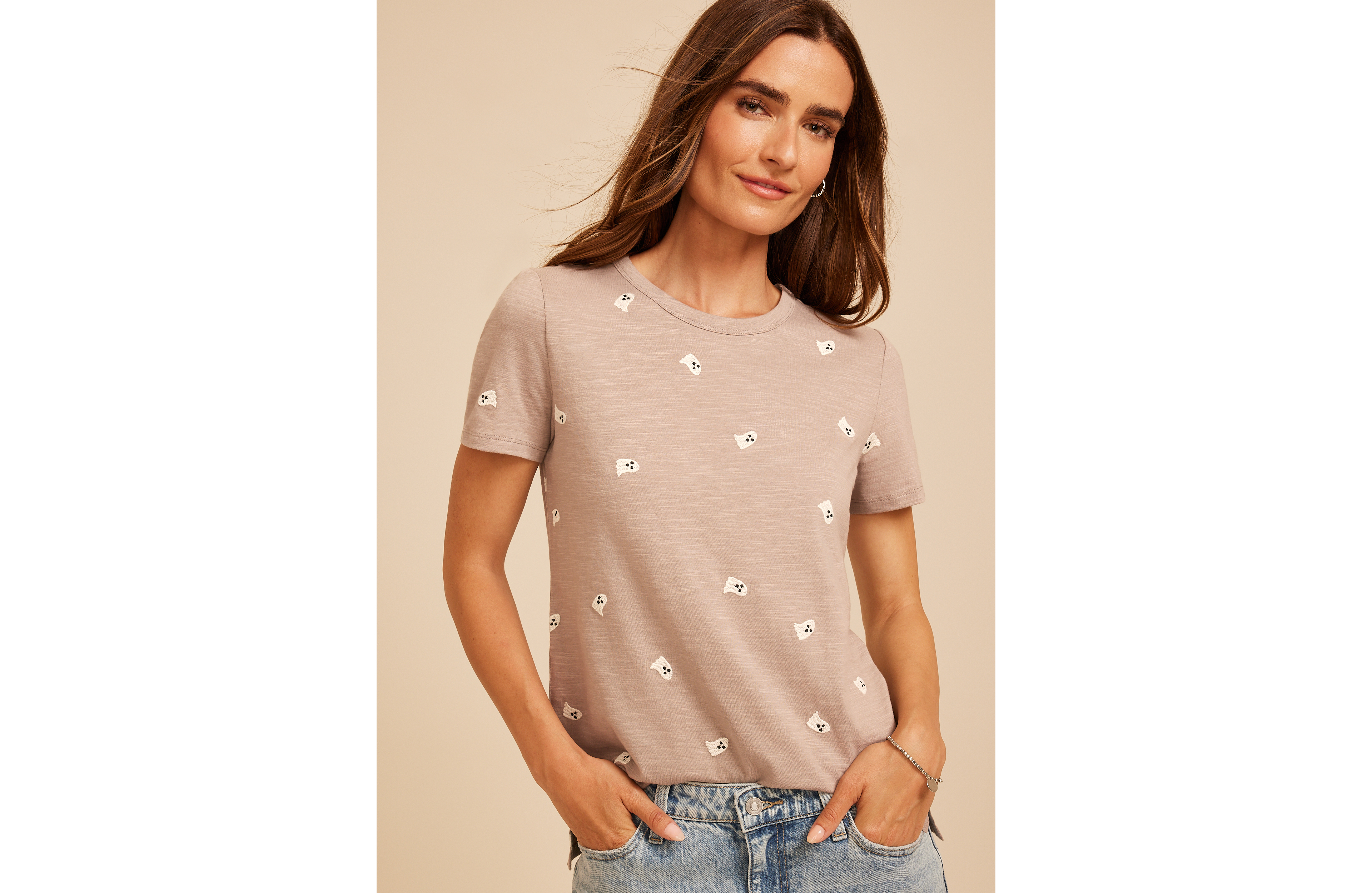24/7 Dawson Ghost Embroidered Crew Neck Tee