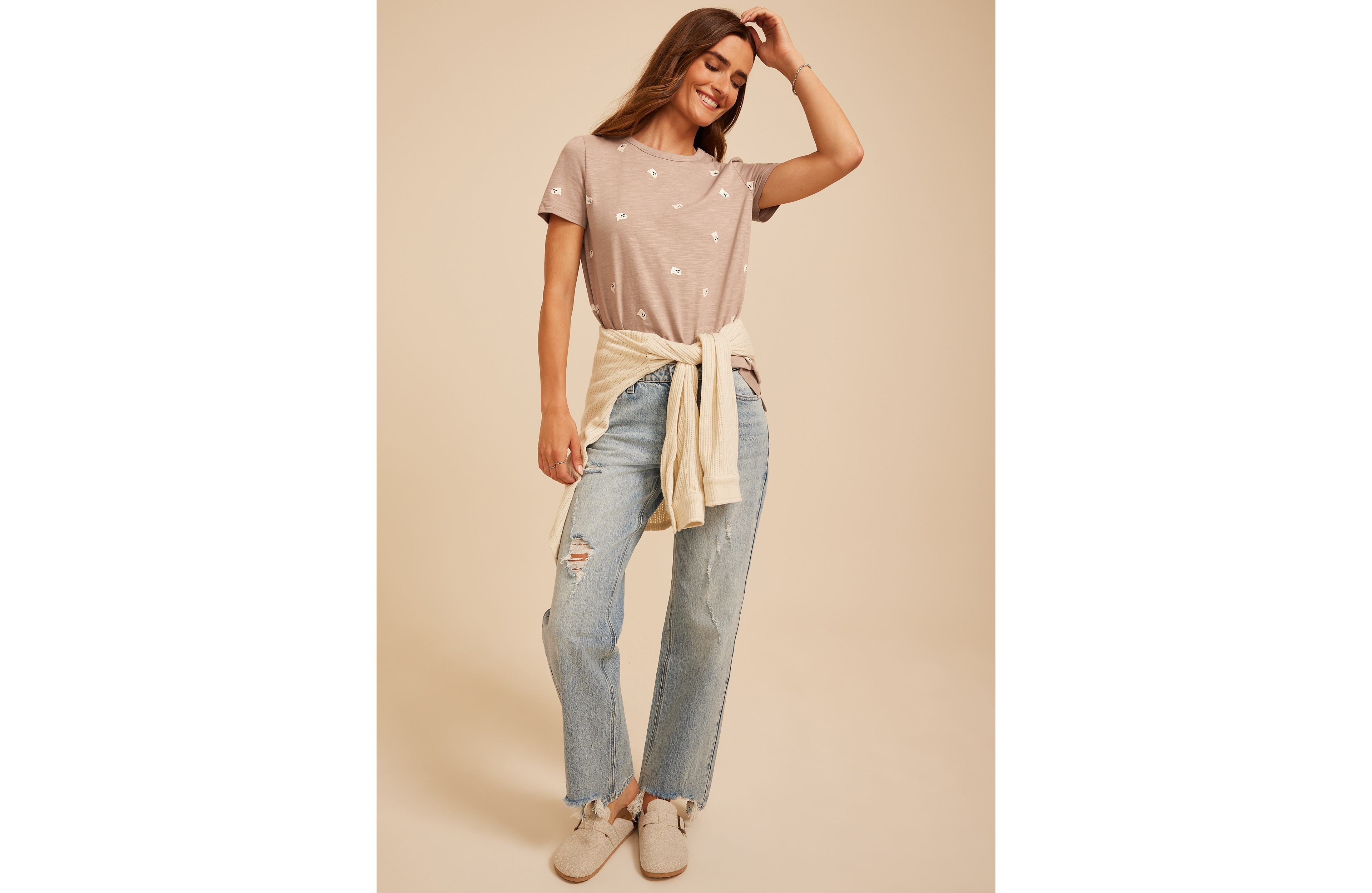 24/7 Dawson Ghost Embroidered Crew Neck Tee