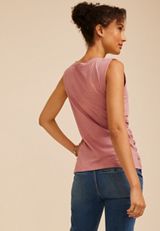 Cinch Front Notch Neck Tank Top, C1395, small