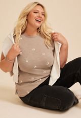 Plus Size 24/7 Dawson Ghost Embroidered Crew Neck Tee, C5222, small