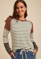 Colorblock Striped Raglan Tee, C5487, small