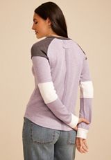Colorblock Ribbed Raglan Tee, C9055, small