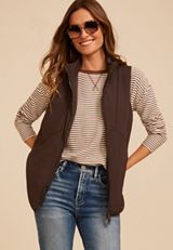 Active Casual Tunic Vest, COFFEE BEAN, small