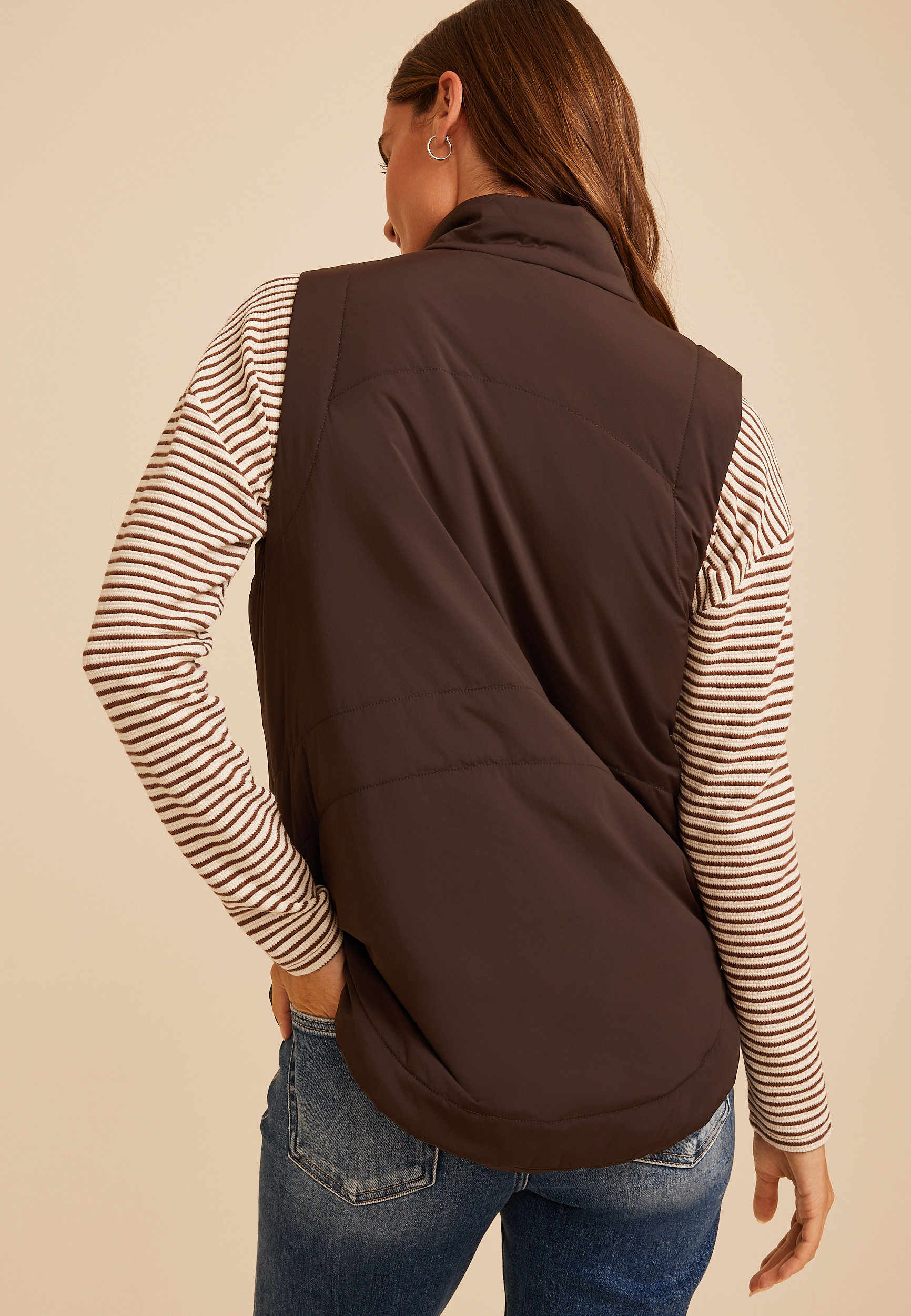 Active Casual Tunic Vest, COFFEE BEAN, large