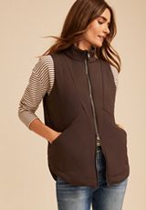 Active Casual Tunic Vest, COFFEE BEAN, small