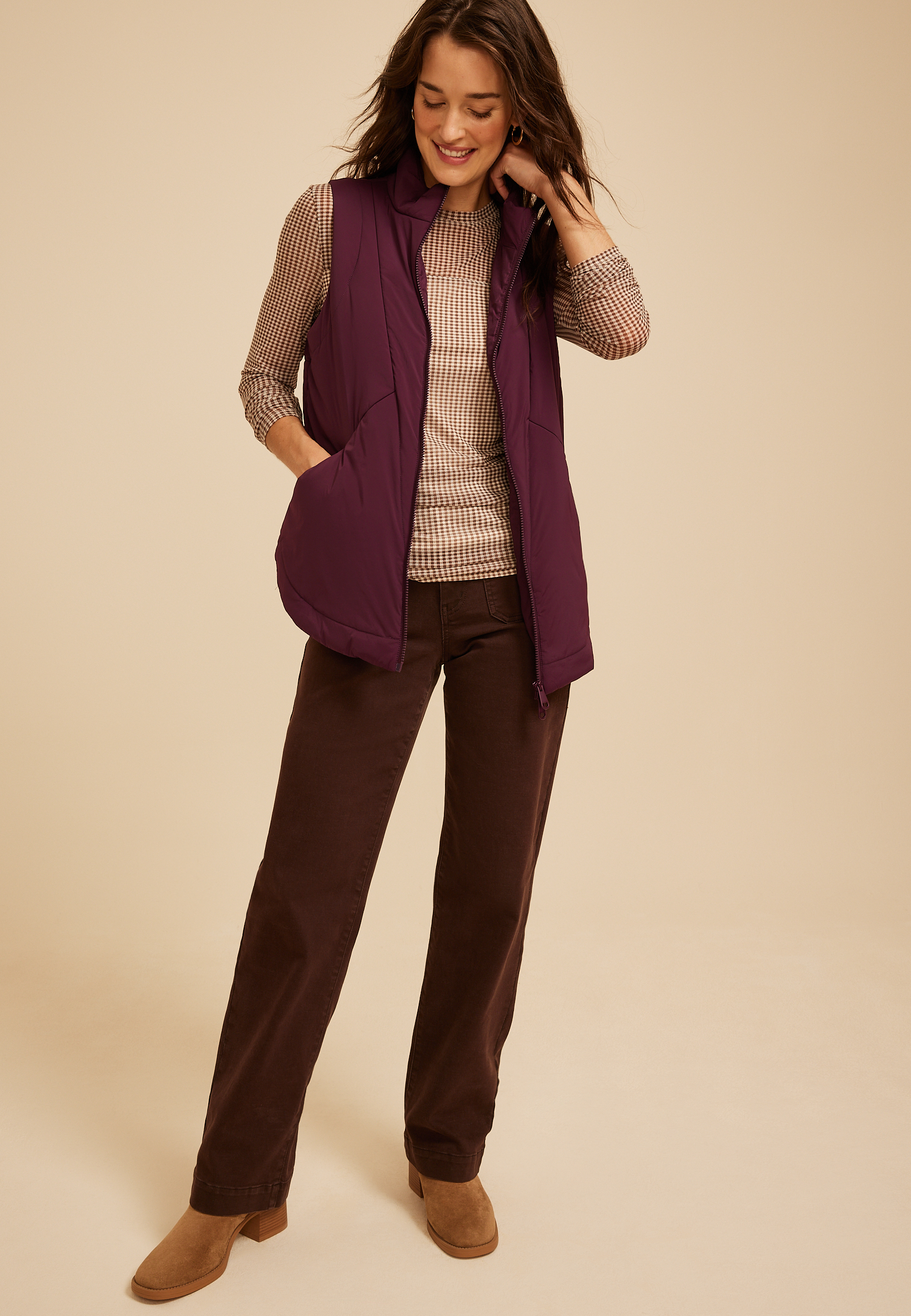 Active Casual Tunic Vest, POTENT PURPLE, large