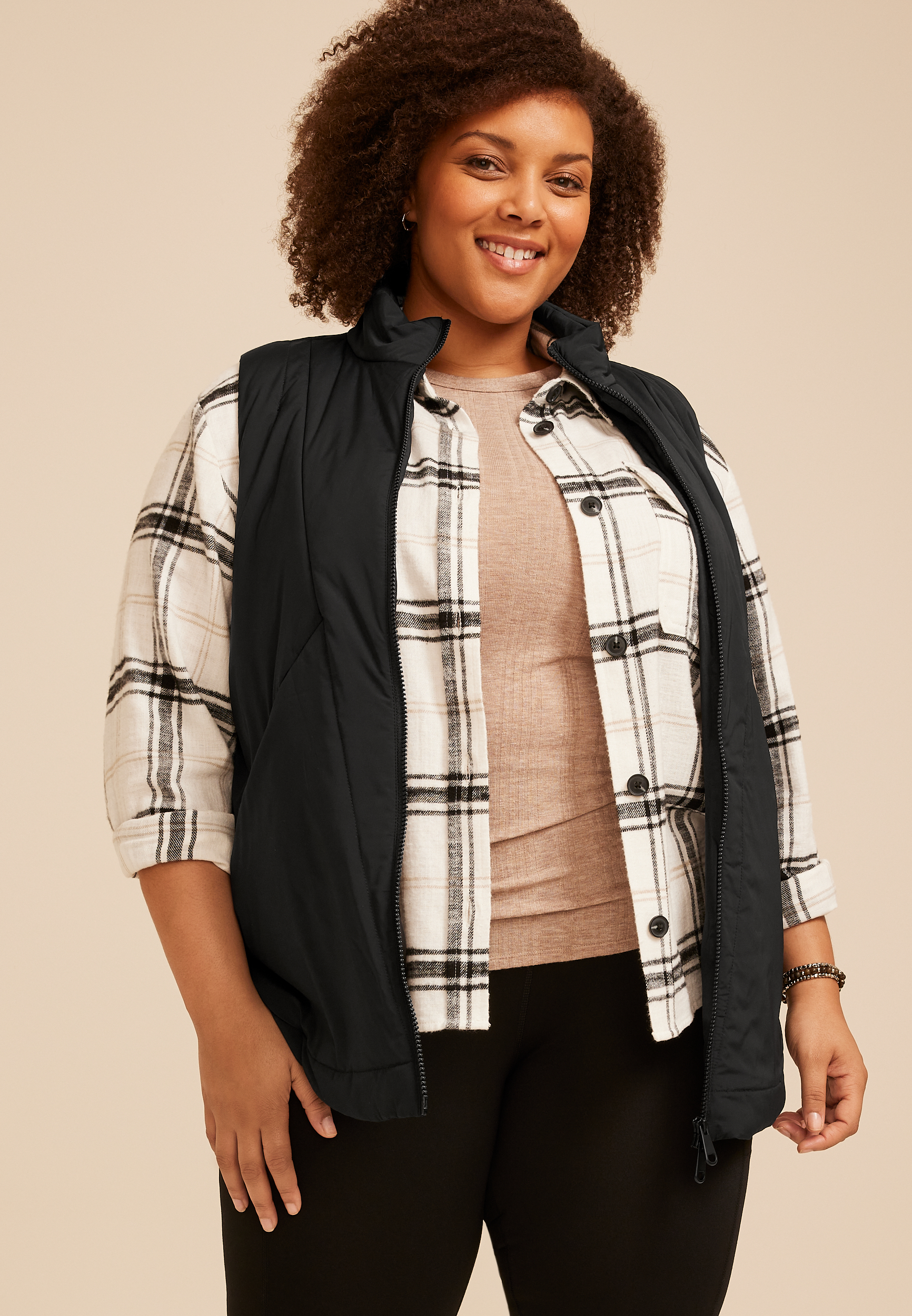 Plus Size Active Casual Tunic Vest