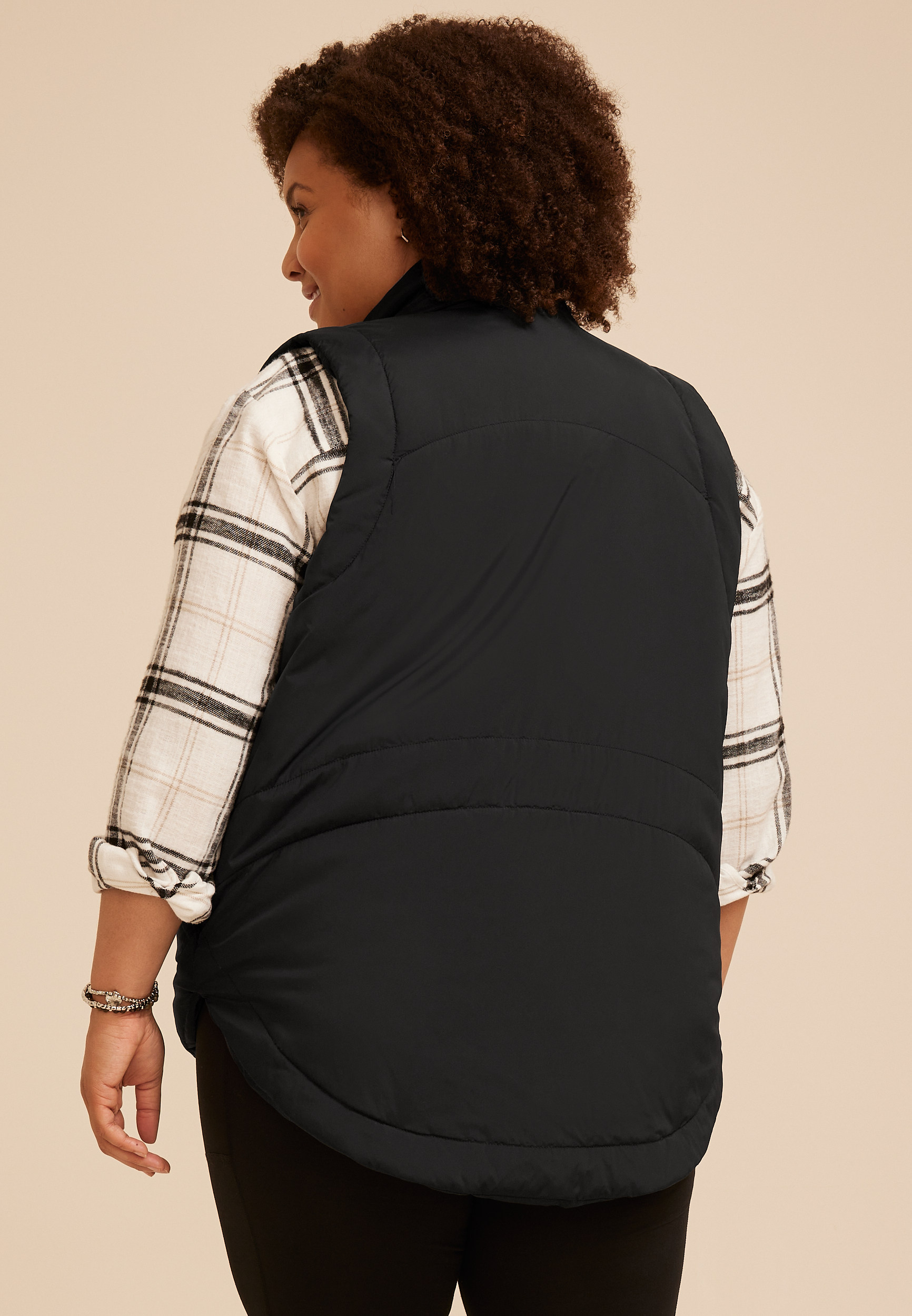 Plus Size Active Casual Tunic Vest, C106, large