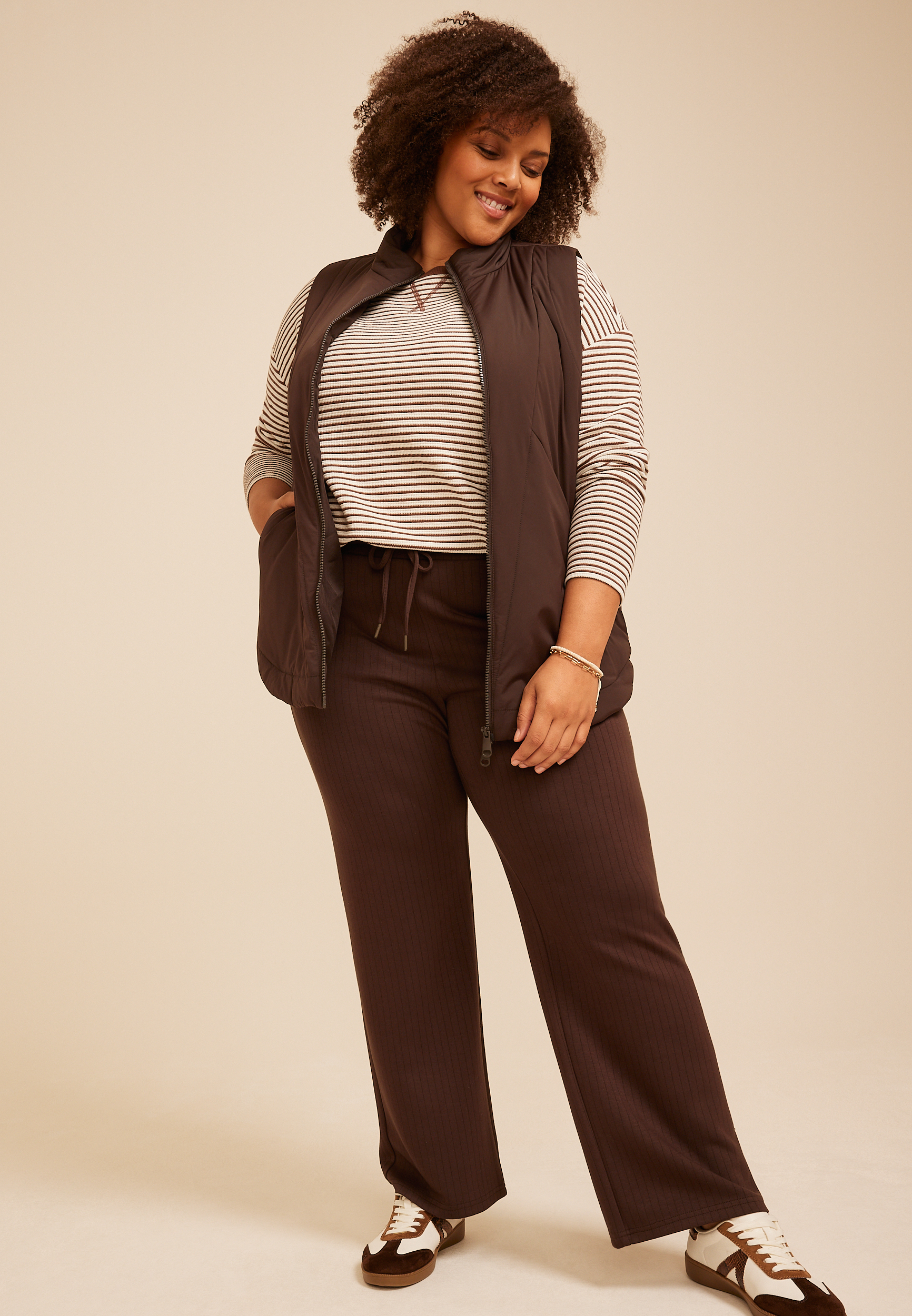 Plus Size Active Casual Tunic Vest