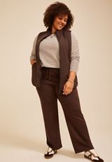 Plus Size Active Casual Tunic Vest, COFFEE BEAN, small