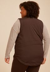 Plus Size Active Casual Tunic Vest, COFFEE BEAN, small