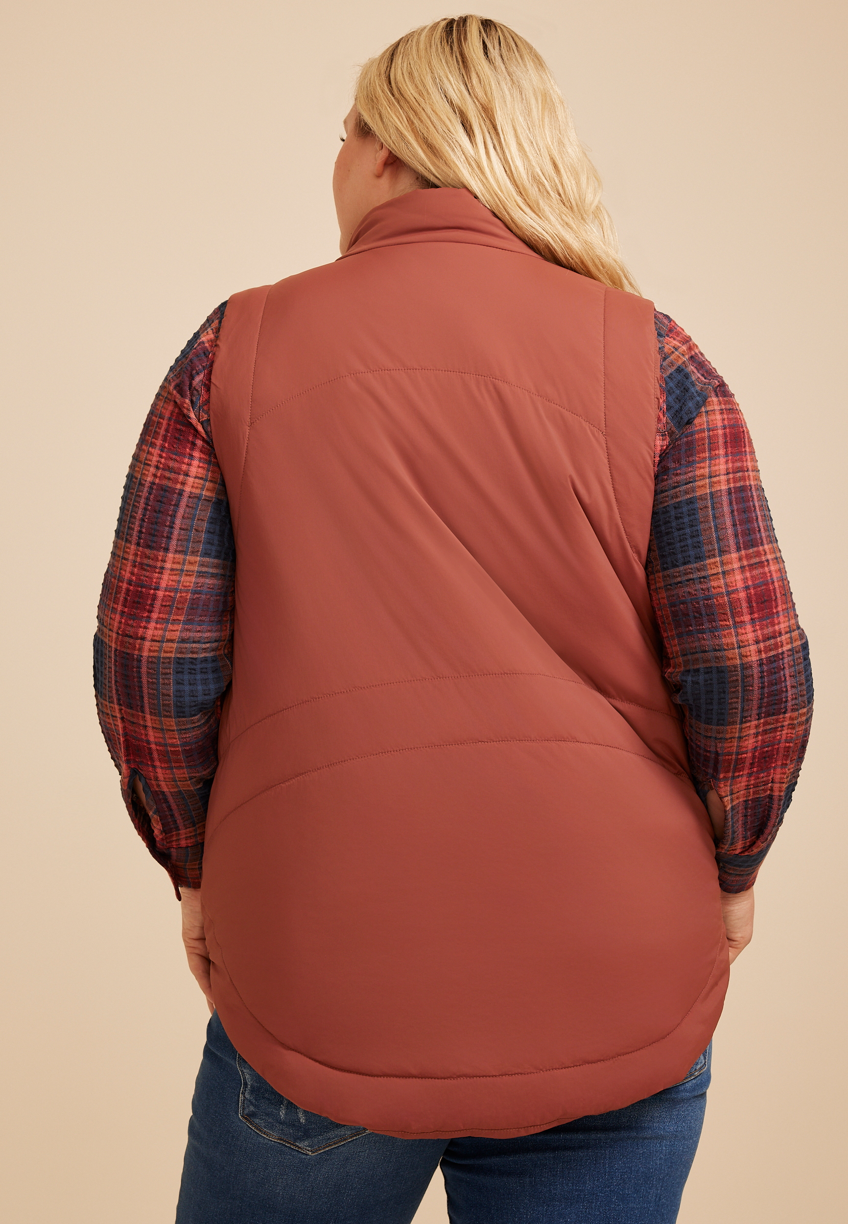 Plus Size Active Casual Tunic Vest, C8065, large