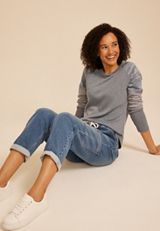 Camo Colorblock Ribbed Long Sleeve Tee, C1755, small