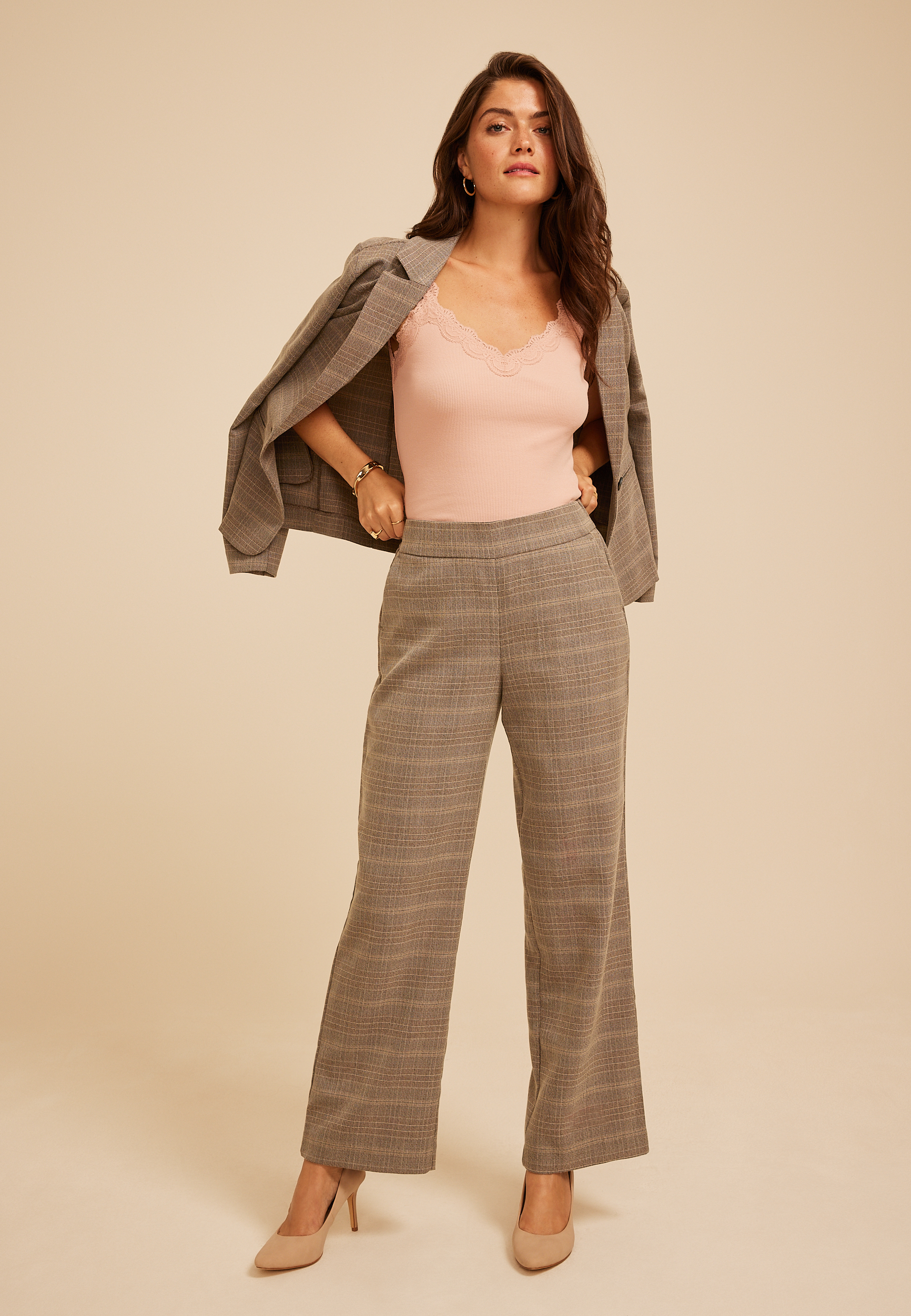 Plaid Menswear Wide Leg Pant