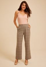 Plaid Menswear Wide Leg Pant, C3681, small