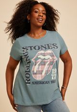 Plus Size Rolling Stones American Tour 1972 Classic Fit Graphic Tee, C7441, small