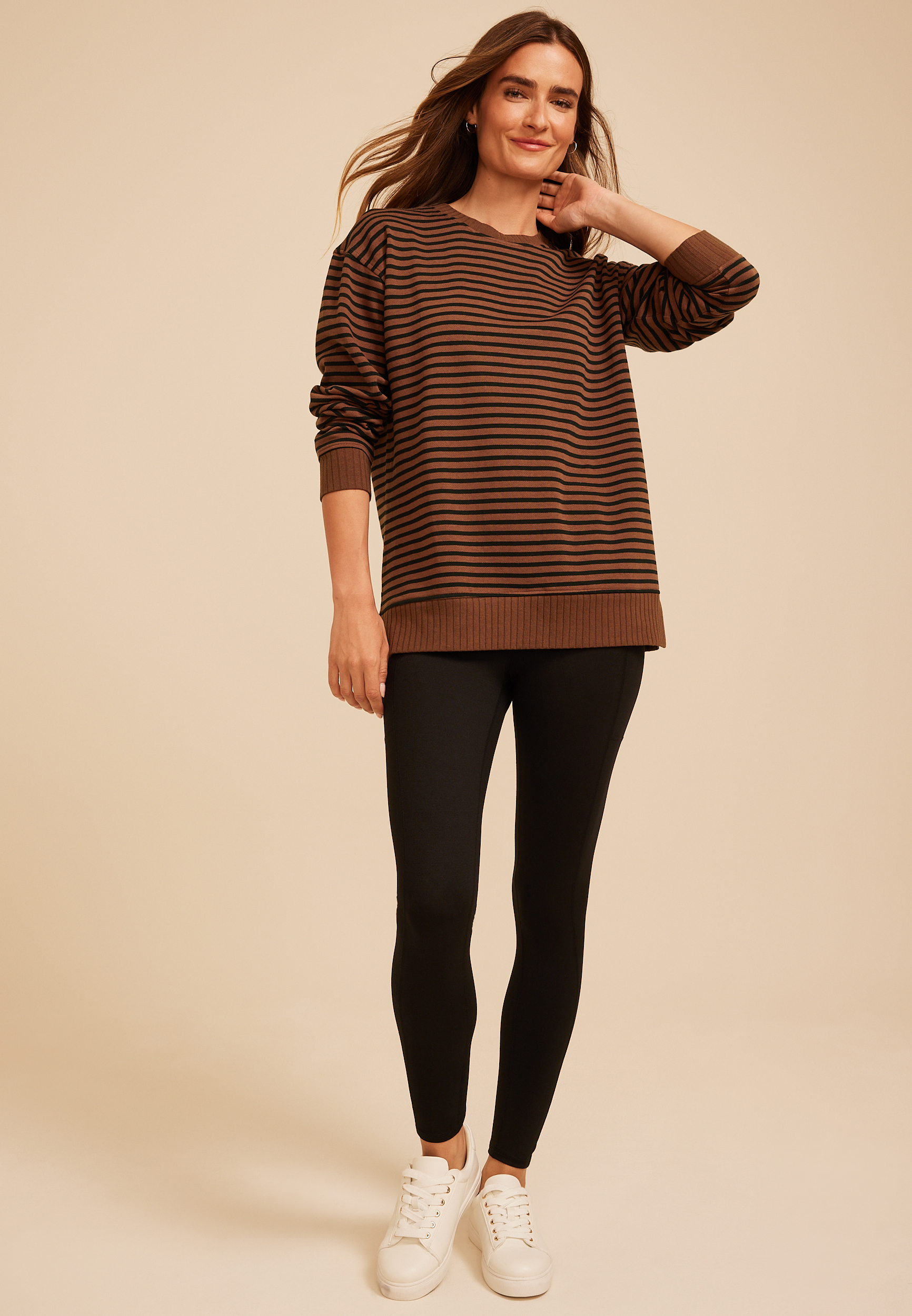 Willowsoft Striped Sweatshirt, C8478, large
