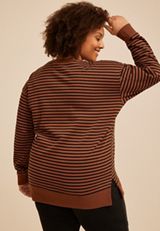 Plus Size Willowsoft Striped Sweatshirt, C8478, small