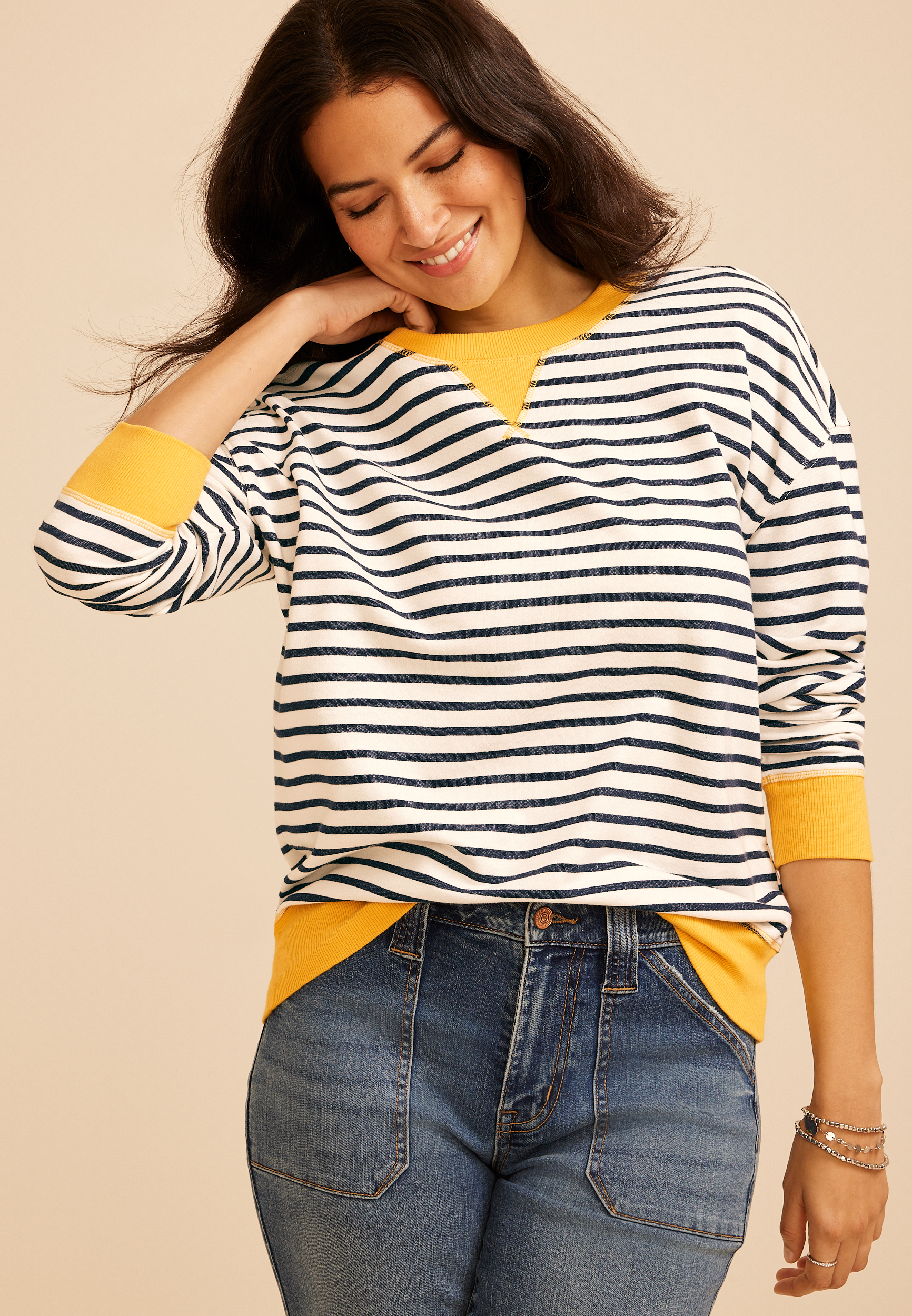 Game Day Striped Sweatshirt