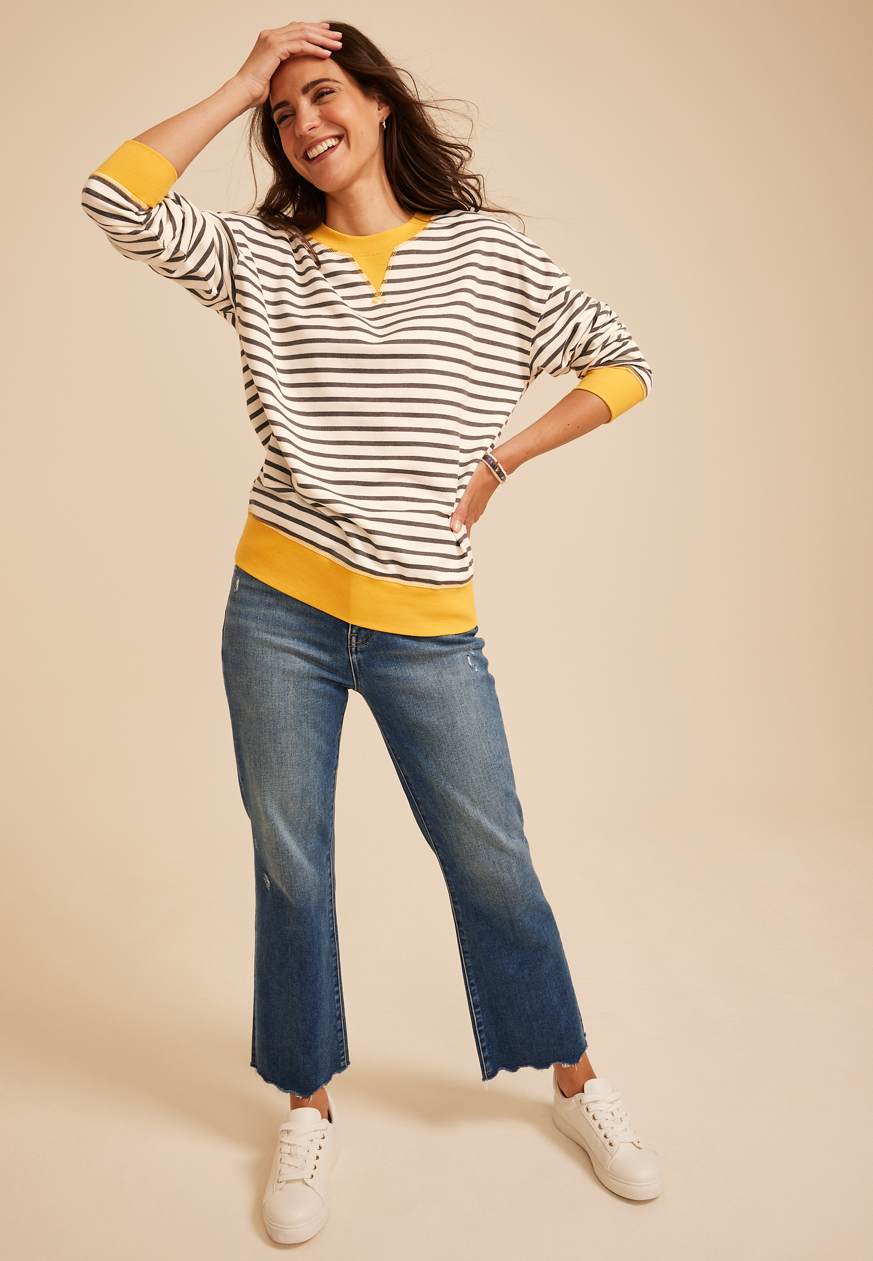 Game Day Striped Sweatshirt, C4631, large