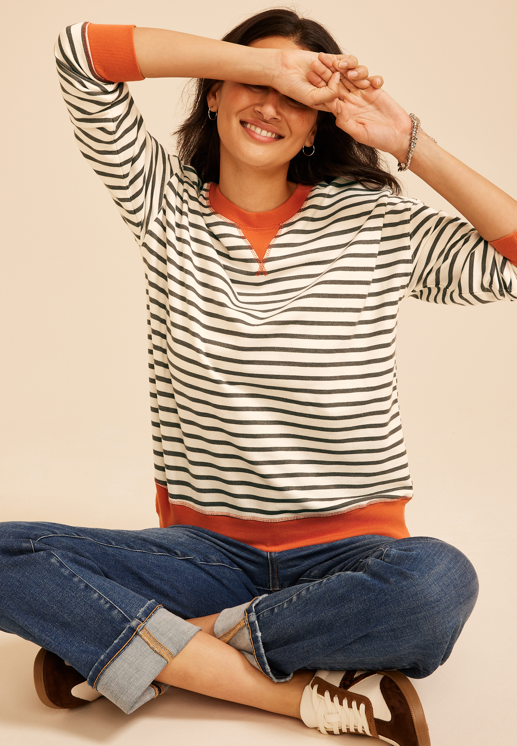 Game Day Striped Sweatshirt