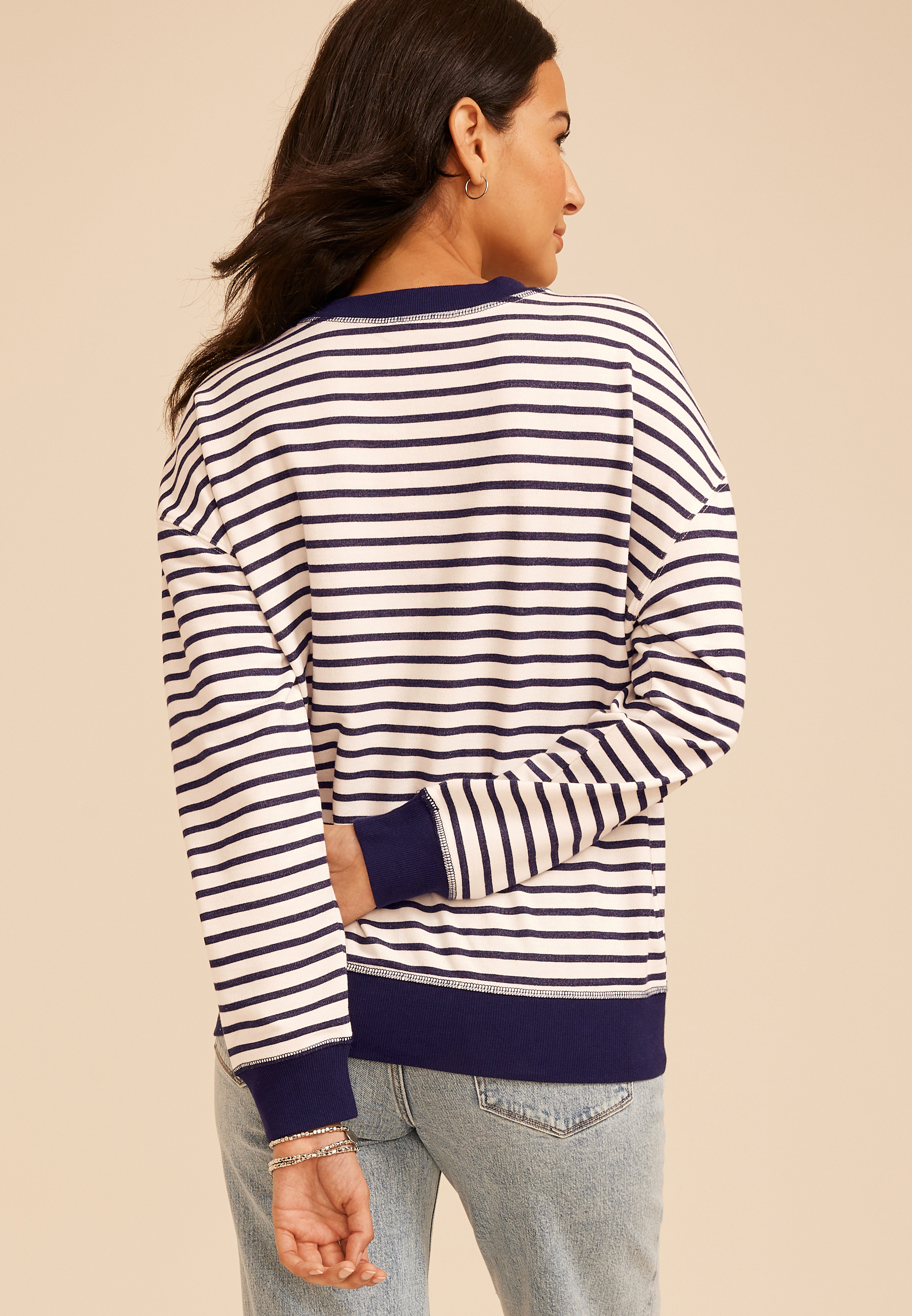 Game Day Striped Sweatshirt, C6147, large