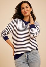Game Day Striped Sweatshirt, C6147, small