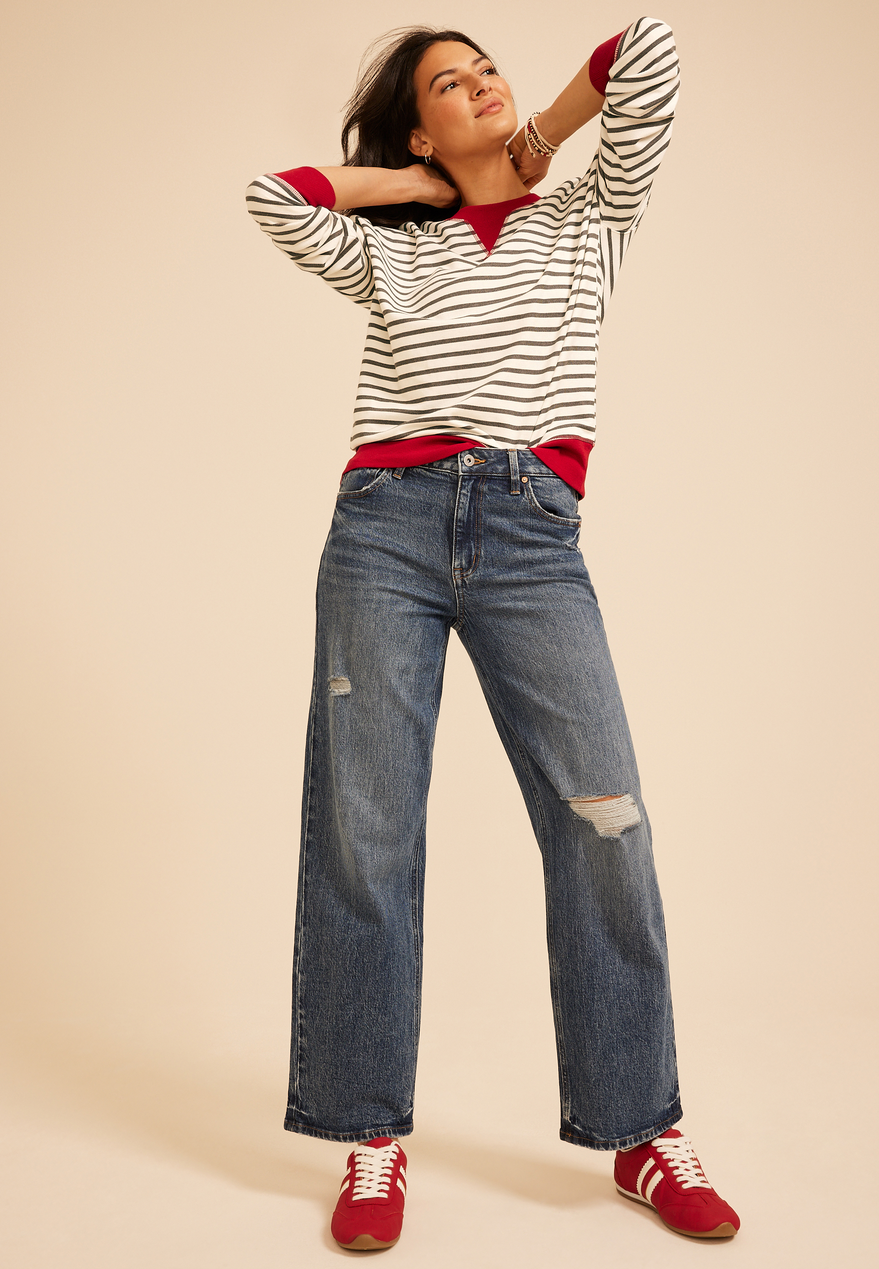 Game Day Striped Sweatshirt